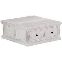 vidaXL Salontafel 70x70x30 cm massief mangohout wit
