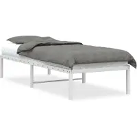 vidaXL Bedframe metaal wit 75 x 190 cm