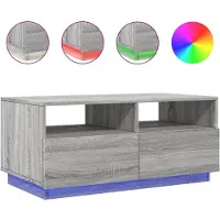vidaXL Salontafel met LED-verlichting 90x49x40 cm grijs sonoma eiken