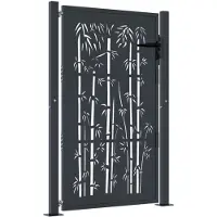 vidaXL Poort met bamboe-ontwerp 100x150 cm staal antracietkleurig