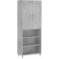 vidaXL Hoge kast 69,5x34x180 cm bewerkt hout betongrijs