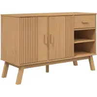 vidaXL Dressoir OLDEN, bruin, 114x43x73,5 cm, massief grenenhout