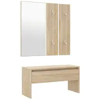 vidaXL Garderobe set bewerkt hout sonoma eiken