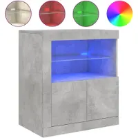 vidaXL Dressoir met LED-verlichting 60,5x37x67 cm betongrijs
