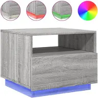 vidaXL Salontafel met LED-verlichting, kleur grijs Sonoma, afmetingen 50x49x40 cm