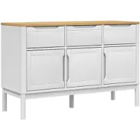 vidaXL Dressoir FLORO 114x43x74 cm massief grenenhout wit