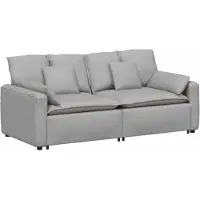 vidaXL Modulaire bank met kussens wolk grijs