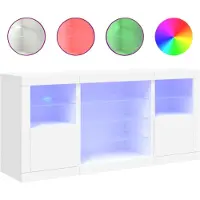 vidaXL Dressoir met LED-verlichting, wit, 142,5 x 37 x 67 cm