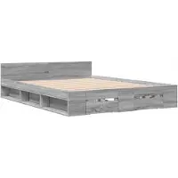 vidaXL Bedframe met lades, grijs Sonoma, 160x200 cm, houtvezel