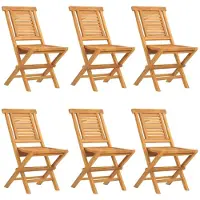 vidaXL Klapstoelen 6 stuks 47x63x90 cm Massief teakhout