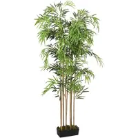 vidaXL Kunstplant bamboe 730 bladeren 120 cm groen