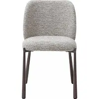Vente-unique Set van 2 stoelen in getextureerde stof en bruin metaal - Beige - JIZAK