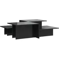 vidaXL Salontafel, 2 stuks, hoogglanzend zwart, houtvezel