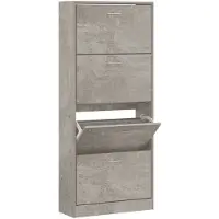vidaXL Schoenenkast 63x24x147 cm bewerkt hout betongrijs