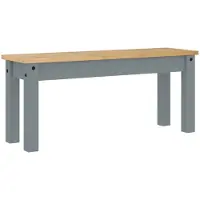 vidaXL Eetkamerbank Panama 105x30x45 cm massief grenenhout grijs