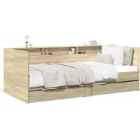 vidaXL Slaapbank met lades zonder matras 75x190 cm sonoma eikenkleurig