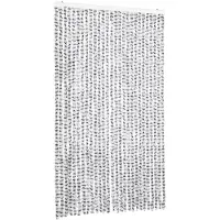 vidaXL Vliegengordijn 118x220 cm chenille lichtgrijs en donkergrijs