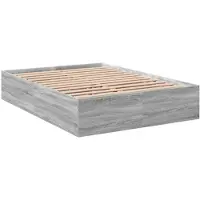 vidaXL Bedframe bewerkt hout grijs sonoma eikenkleurig 120x190 cm