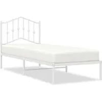 vidaXL Bedframe met hoofdbord metaal wit 80x200 cm