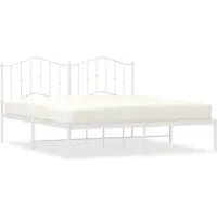 vidaXL Bedframe met hoofdbord metaal wit 160x200 cm