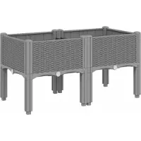 vidaXL Plantenbak met poten 80x40x42 cm polypropeen lichtgrijs