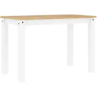 vidaXL Eettafel PANAMA 112x60x75 cm massief grenenhout wit