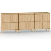 vidaXL Dressoirs 3 st 60x35x70 cm bewerkt hout sonoma eikenkleurig
