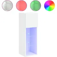 vidaXL Tv-meubel met LED-verlichting 30,5x30x90 cm wit