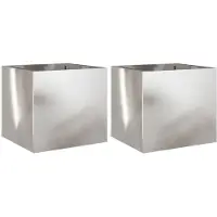 vidaXL Plantenbakken 2 st 32x30x29 cm roestvrij staal zilverkleurig
