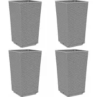 vidaXL Plantenbakken 4 st 32,5x32,5x57 cm polypropeen lichtgrijs