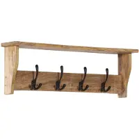 vidaXL Wandkapstok met 4 haken massief mangohout