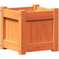 vidaXL Plantenbak 31x31x31 cm massief grenenhout wasbruin