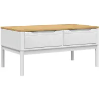 vidaXL Salontafel FLORO, wit, 99x55,5x45 cm, massief grenenhout