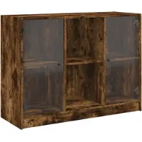 vidaXL Dressoir 102x37x75,5 cm bewerkt hout gerookt eikenkleurig
