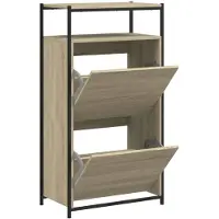 vidaXL Schoenenkast 60x34x112 cm bewerkt hout sonoma eikenkleurig