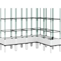 vidaXL Plantenbak met latwerk 160x120x142,5 cm polypropeen wit