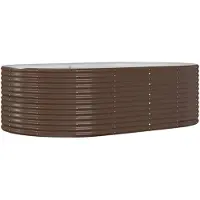 vidaXL Plantenbak 212x140x68 cm gegalvaniseerd staal bruin