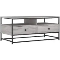 vidaXL Salontafel 100x51x45 cm bewerkt hout grijs sonoma