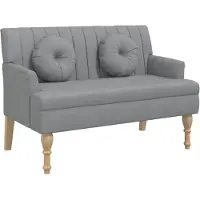 vidaXL Bankje met kussens 113x64,5x75,5 cm stof lichtgrijs