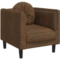 vidaXL Fauteuil met kussen kunstsuède bruin