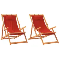 vidaXL Opklapbare stoelen, 2 stuks, rode stof