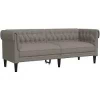 vidaXL Driezitsbank Chesterfield-stijl stof taupe