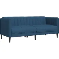 vidaXL 2-zitsbank stof blauw
