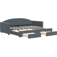 vidaXL Dagbed met uittrekbare lade, donkergrijs, 90x190 cm, fluweel