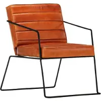 vidaXL Fauteuil echt leer tan