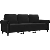 vidaXL Driezitsbank 180 cm fluweel zwart