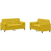 vidaXL 2-delige Loungeset met kussens fluweel geel