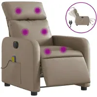 vidaXL Massagestoel verstelbaar elektrisch kunstleer cappuccinokleurig