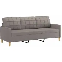 vidaXL Driezitsbank 180 cm stof taupe