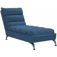 vidaXL Chaise longue met kussens stof blauw